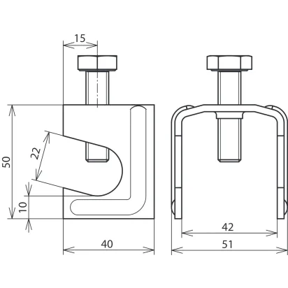 DEHN 308030 Verbindungsklemme St/blank f. Gebäude Armierungen f. Rd 6-22mm/Fl 30-40mm