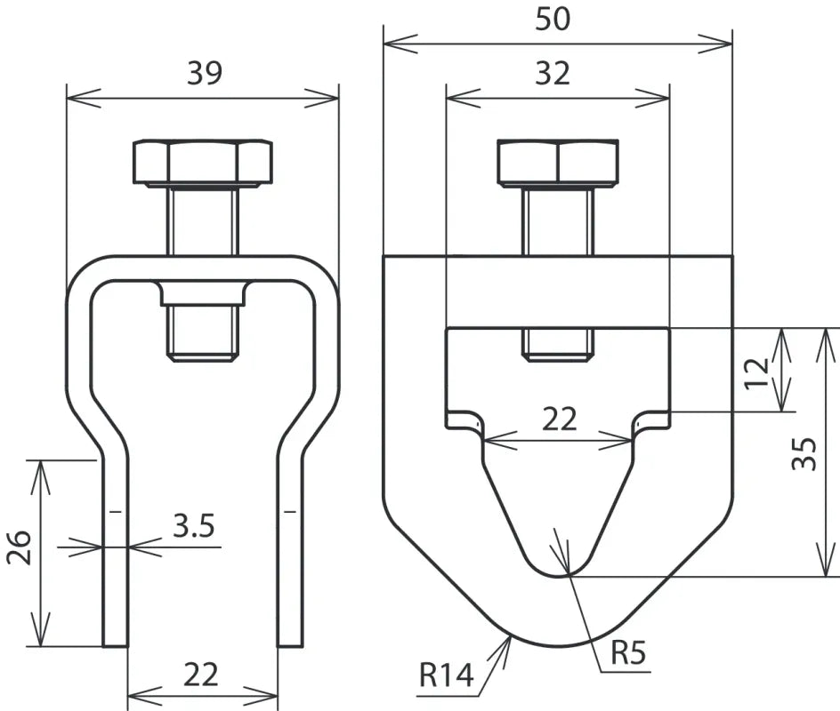 DEHN 630129 Tiefenerder-Anschlussschelle NIRO V4A AK ES TE 20 RD10 FL30 V4A